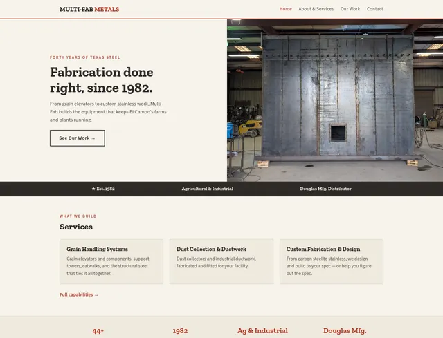 Three design variants built for Multi-Fab Metals